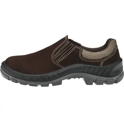 Sapato de Segurança Marluvas 50T19-BP-NUB em Couro Nobuck Marrom Com Bico Pvc CA 44350
