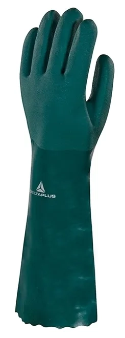 Luva Pvc Forrada PVCGRIP45 Delta Plus Cano Longo e Palma Áspera 45cm CA 37559