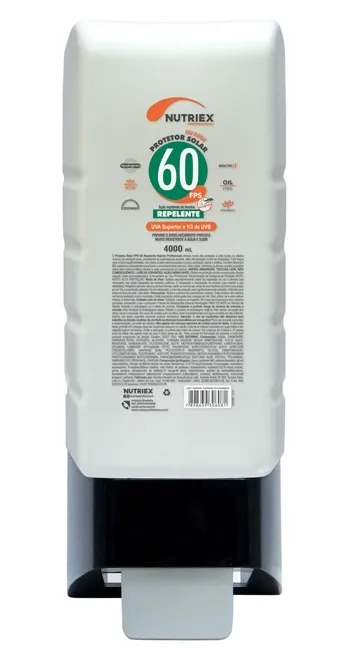 Protetor Solar Profissional Nutriex Fator 60 Com Repelente 4 Litros Refil