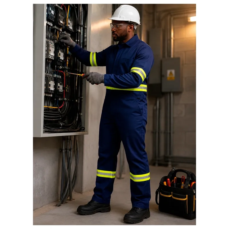 Macacão de Segurança Eletricista Risco 4 Azul Guardian DX  ATPV 44 Anti-Chama CA 51756