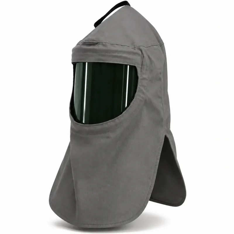 Capuz para Arco Elétrico Leal Tipo Carrasco Risco 4 Cinza com Visor Verde CA 49406