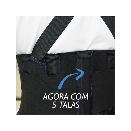 Cinta Ergonômica Abdominal Com Suspensório Reforçada Plastcor Única com 5 Talas