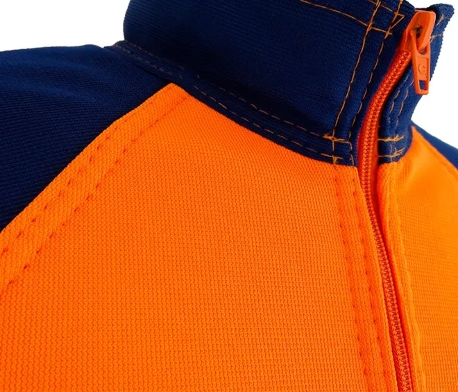 Camisa de Segurança Anticorte PRO1 Tecmater Para Operador de Motosserra Laranja e Azul  CA 40310