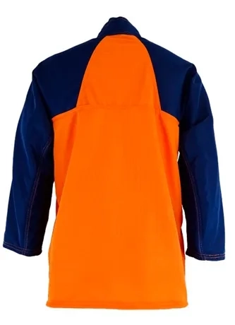 Camisa de Segurança Anticorte PRO1 Tecmater Para Operador de Motosserra Laranja e Azul  CA 40310