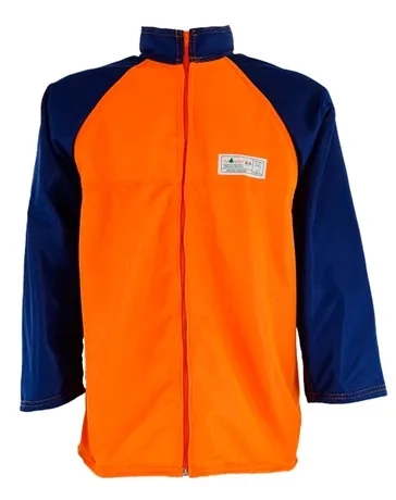 Camisa de Segurança Anticorte PRO1 Tecmater Para Operador de Motosserra Laranja e Azul  CA 40310