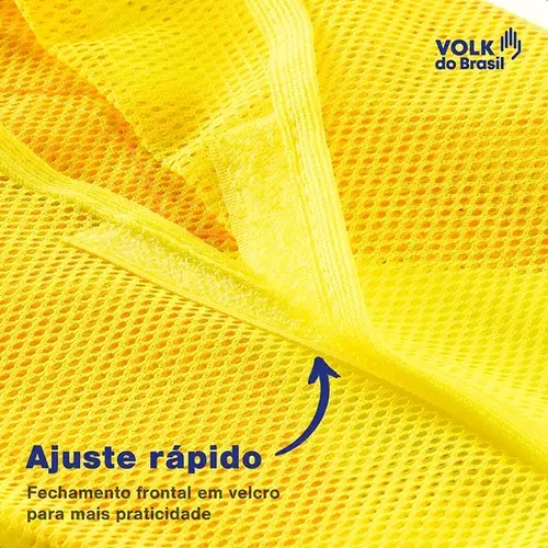 Colete de Proteção Refletivo Volk Tipo Tela Amarelo Respirável sem Bolso