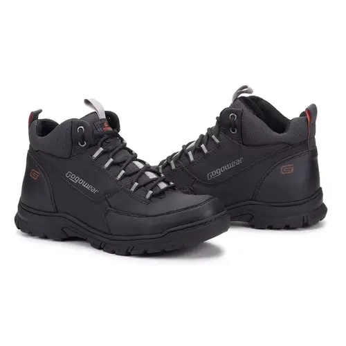 Bota de Segurança Gogowear Strong 100% Couro Preto Solado Emborrachado CA 43770