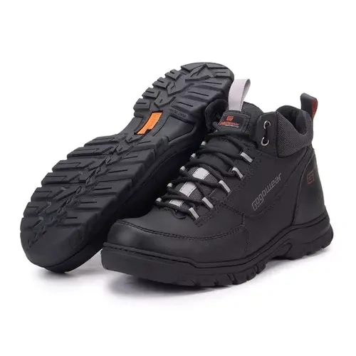 Bota de Segurança Gogowear Strong 100% Couro Preto Solado Emborrachado CA 43770