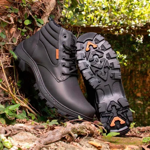 Bota de Segurança Gogowear Steel Pro 100% Couro Preto Solado Emborrachado Bico de Composite CA 45926