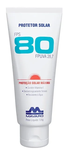 Protetor Solar Profissional Mavaro Fator 80 UVA e UVB 120ml