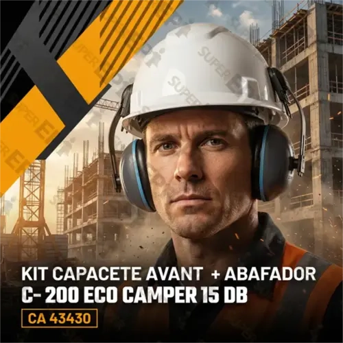 Capacete Camper Avant com Suspensão 4 Pontos e Regulagem + Abafador C200 ECO 12db CA 34414/43430