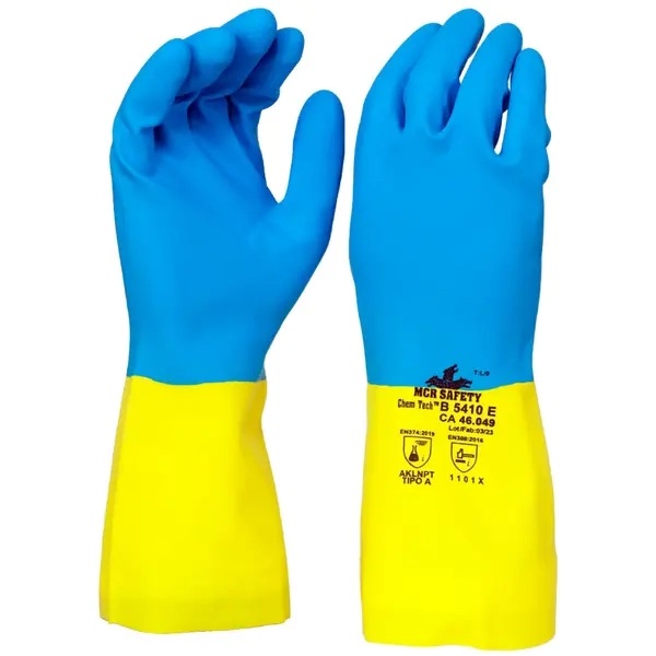 Luva MCR Safety ChemTech em Neoprene e Látex Proteção Química e Manipulação de Alimentos CA 46049