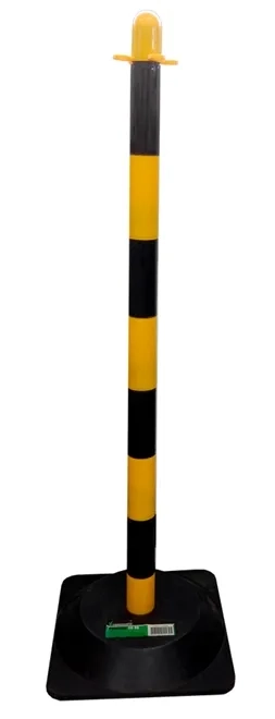 Pedestal de Sinalização 95 CM Carbografite CG95 Preto e Amarelo Com Base de Borracha 1,8 KG e 4 Ganchos