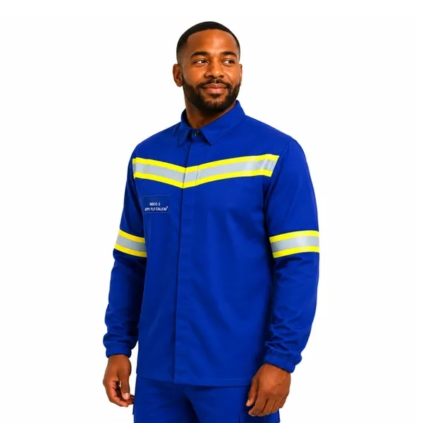 Camisa Antichama Guardian Arco Fire WE Risco 2 Azul Royal ATPV 11 cal/cm² Refletiva Punho Elástico CA 46298 / 49242