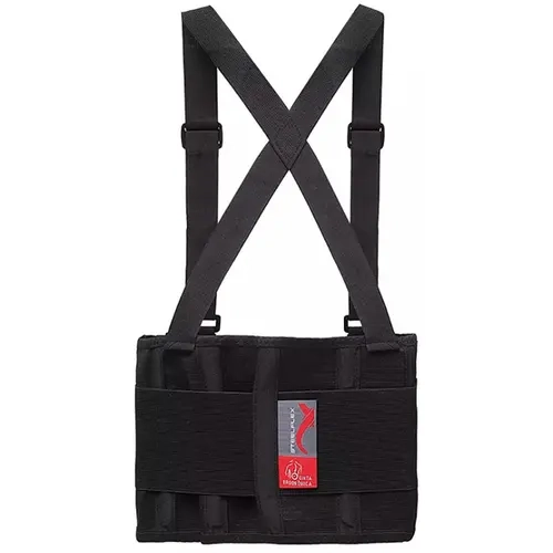 Cinta Ergonômica Ergon Lycra Steelflex Preta Com Suspensório Para Prevenção de Lesões na Coluna STF ERCE9011