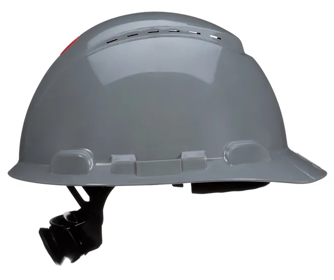 Capacete de Segurança 3M H-708 Secure Fit Cinza Ventilado Com Suspensão de Catraca e Sensor UV HB004732515 CA 29637