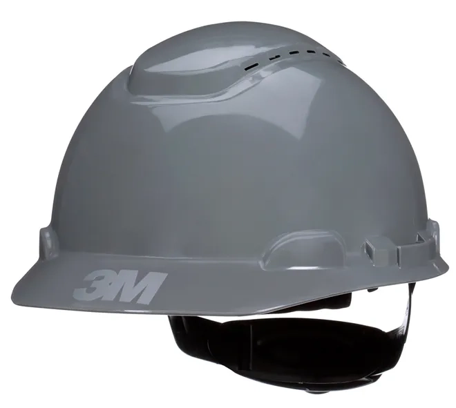 Capacete de Segurança 3M H-708 Secure Fit Cinza Ventilado Com Suspensão de Catraca e Sensor UV HB004732515 CA 29637