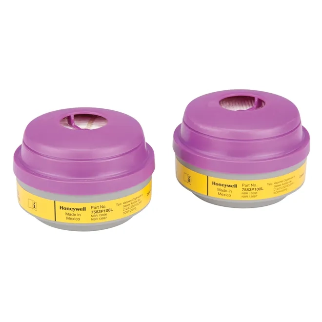 Respirador Reutilizável Facial Inteira em Elastomero Honeywell 5400 Com 2 Filtros Vapor Orgânico e Gás Ácido + P3 P100 Série 7583p100l CA 32134