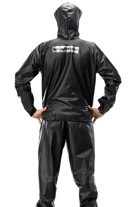 Conjunto Impermeável em PVC Premium Com Capuz e Bolsos Refletivo Pantaneiro Preto CA 43332