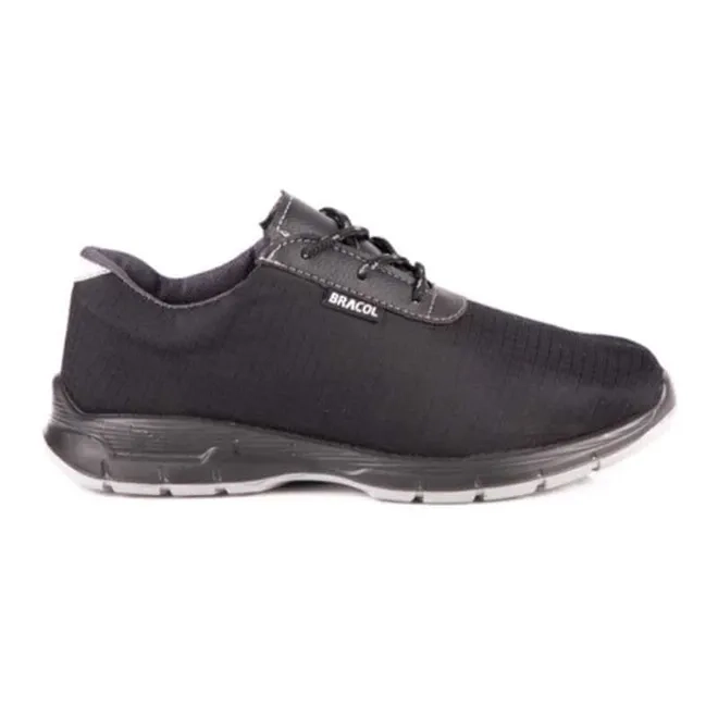 Tênis de Proteção Preto Estilo Esportivo Bracol 4017BGAT6600LU em Nylon Hidrorepelente com Bico de Conformação CA 43909
