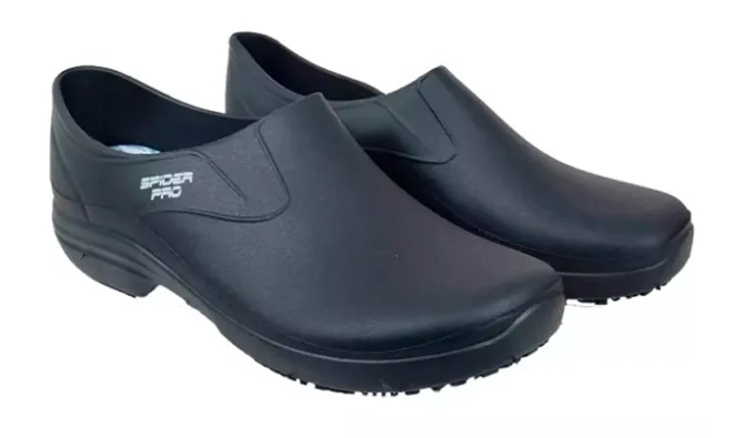 Calçado Profissional Ocupacional Monseg Spider PRO Preto Antiderrapante e Palmilha Bactericida CA 48583