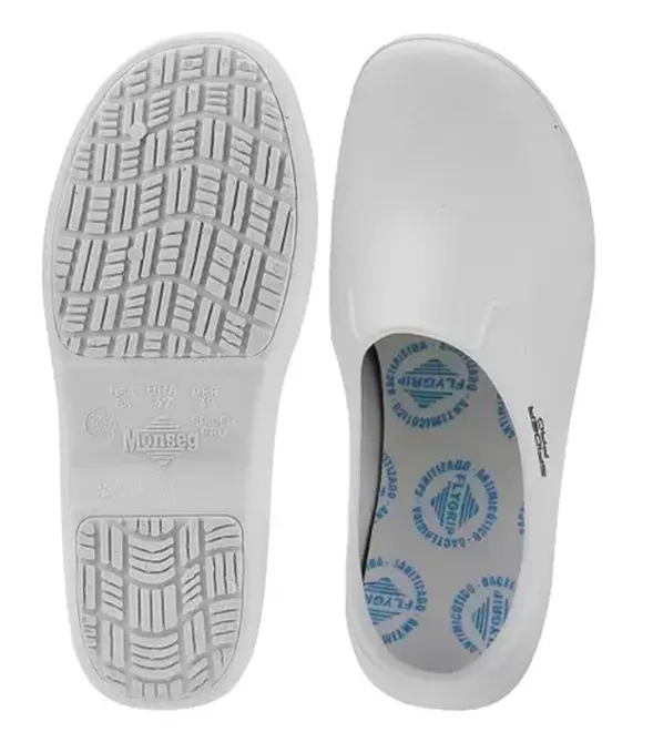 Calçado Ocupacional Profissional Monseg Spider PRO Branco Antiderrapante e Palmilha Bactericida CA 48583