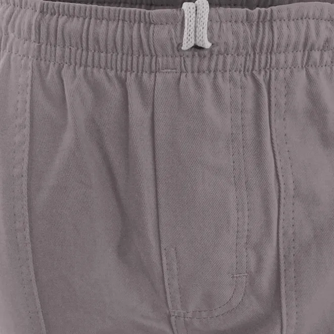Calça Operacional em Brim Cinza Proteção Solar UV50+ Commanders com Faixas Refletivas Laranja e Prata, Cintura Elástica e Bolso