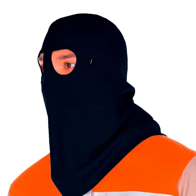 Capuz Balaclava Risco II NR10 2 Orifícios Commanders FR ATPV 9,4 Contra Arco Elétrico e Antichamas Azul Marinho CA 45749