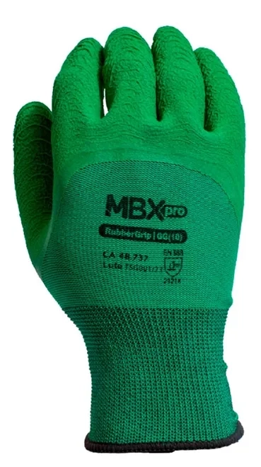 Luva de Segurança Rubbergrip MBX Medix com Revestimento 3/4 em Látex para Proteção Contra Riscos Mecânicos Resistente à Corte e Abrasão CA 48737