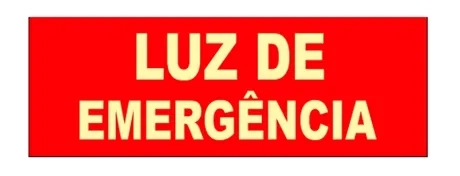 Placa de Sinalização Luz de Emergência Fotoluminescente 7x20 CM Certificada norma ABNT 16820 - LE