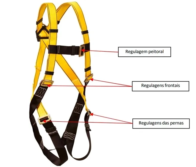 Cinto Paraquedista Msa Workman 278019-BRL Tamanho 2 - Com 1 Ponto de Conexão Dorsal CA 34978