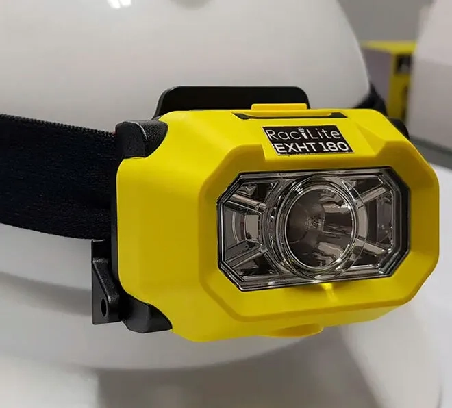 Lanterna de Cabeça RacLite EXHT180  Antiexplosão, Resistente 216 lumens Zona 0 Certificada Inmetro