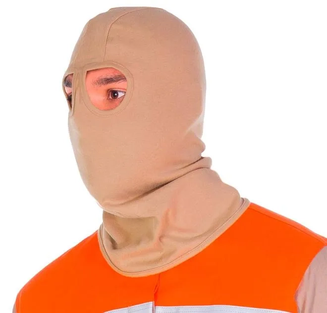 Capuz Balaclava Risco II NR10 2 Orifícios Commanders FR ATPV 9,4 Contra Arco Elétrico e Antichamas Cor Bege  CA 45749