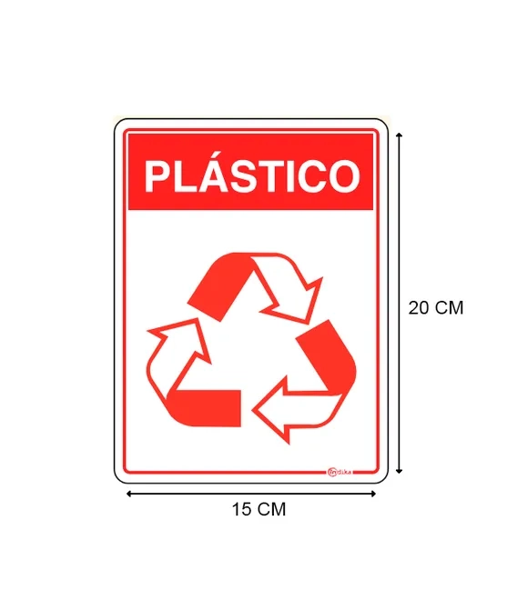 Adesivo de Sinalização em Vinil Reciclável Plástico 15X20 CM