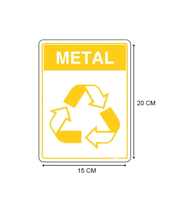 Adesivo de Sinalização em Vinil Reciclável Metal 15X20 CM