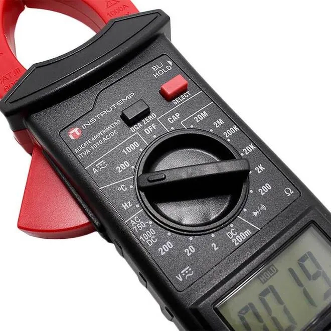 Alicate Volt Amperímetro Portátil Instrutemp ITVA1010 200A  - 100AC/DC Tensão AC/DC