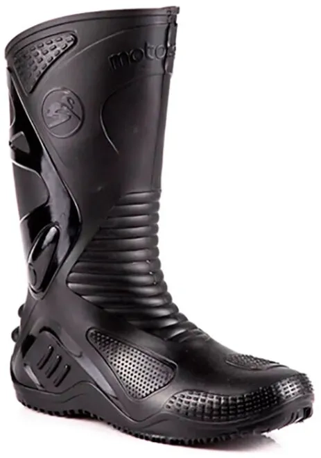 Kit Motoqueiro Conjunto Moto Race Brascamp + Bota Motosafe Bracol Preta  100% Impermeável