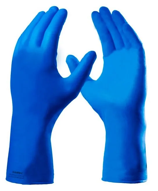 Luva Nitrílica Sensiflex Ultra Danny Sem Talco Azul Escuro Cano Longo Caixa Com 50 Unidades DA-90510 CA 49218