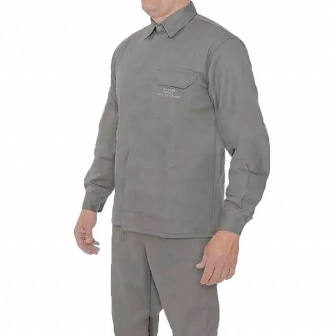 Camisa NR10 Cinza Risco 2 Atpv 11 Cinza, Sem Refletivo e Com Bolso CA 44108