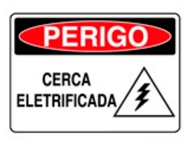 Placa de Sinalização em PVC Perigo Cerca Eletrificada 25X35 CM Modelo SP5