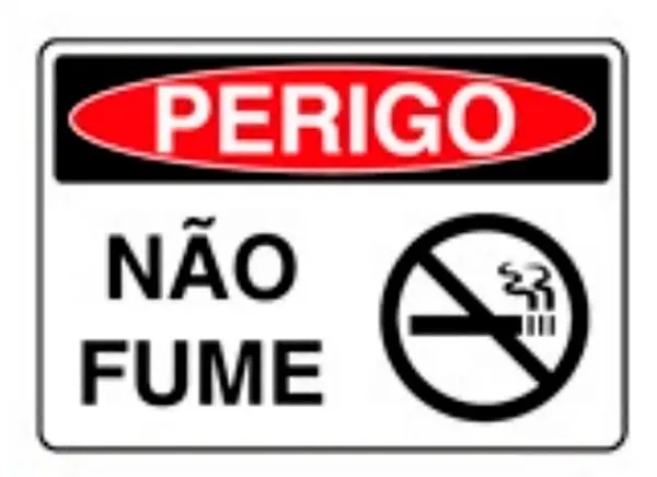 Placa de Sinalização em PVC Perigo Não Fume 25X35 CM Modelo SP16