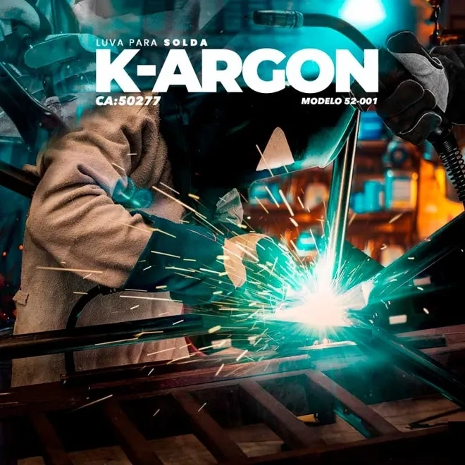 Luva Para Atividades de Solda Kalipso K-Argon 52-001 Com Reforço em Couro CA 50277