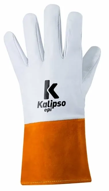 Luva de Proteção Kalipso K-Argon Pro 52-002 Para Solda TIG Fabricada em Couro Vaqueta CA 49675