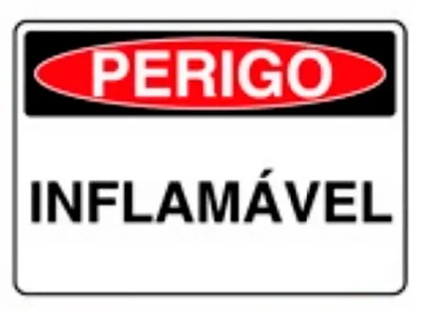 Placa de Sinalização em PVC Perigo Inflamável 25X35 CM Modelo SP28