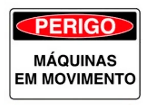 Placa de Sinalização em PVC Perigo Máquinas em Movimento 25X35 CM Modelo SP64