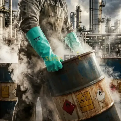 Luva Nitrílica Volk Punho Longo 45 Cm Verde Sem Forro Modelo 10.62.067.03 Maior Espessura Ca 44466