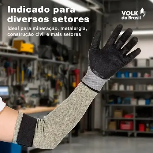 Mangote Volk Cut Guard Aramida V 45 Cm Ótima Resistência ao Corte Ambidestro CA 50.477 Vendido Por Peça