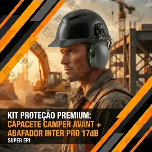 Capacete Avant Com Protetor Auditivo Acoplado Inter Pro 17DB Camper CA 34414 e CA 51179 Kit Completo