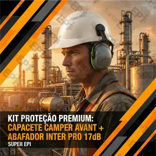Capacete Avant Com Protetor Auditivo Acoplado Inter Pro 17DB Camper CA 34414 e CA 51179 Kit Completo
