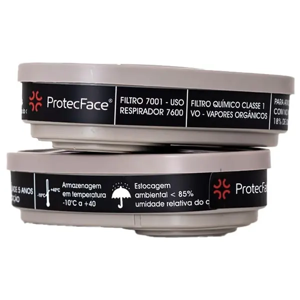 Kit Respirador Para Pintura e Solventes Protec Face Completo Com Cartuchos e Filtros Pronto Para Uso CA  48816